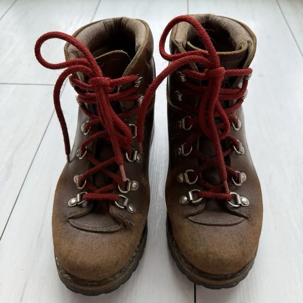 Vintage Raichle Men's Size 6 M Swiss Leather Hiking Mountaineering Boots Fair